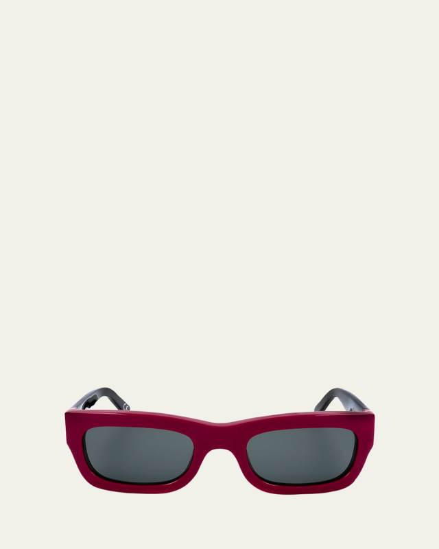 Logo Acetate Rectangle Sunglasses
